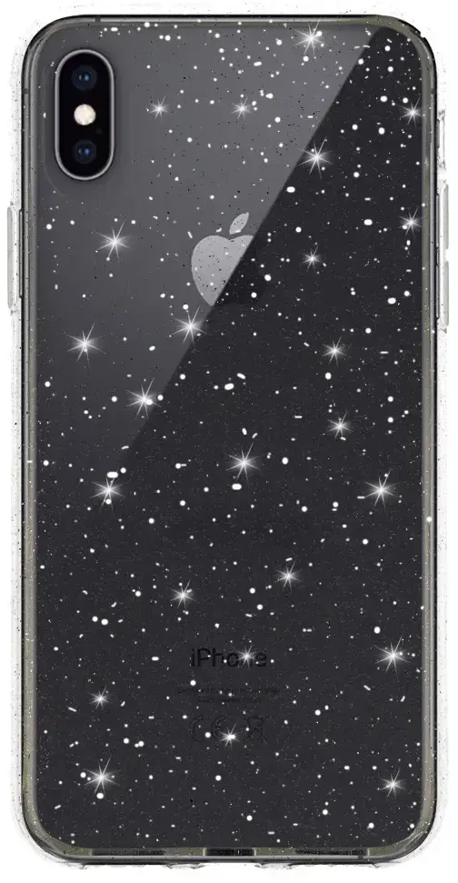 Fusion Accessories Topt Crystal Glitter dėklas skirtas Apple iPhone X/XS (5,8″) sidabro spalvos