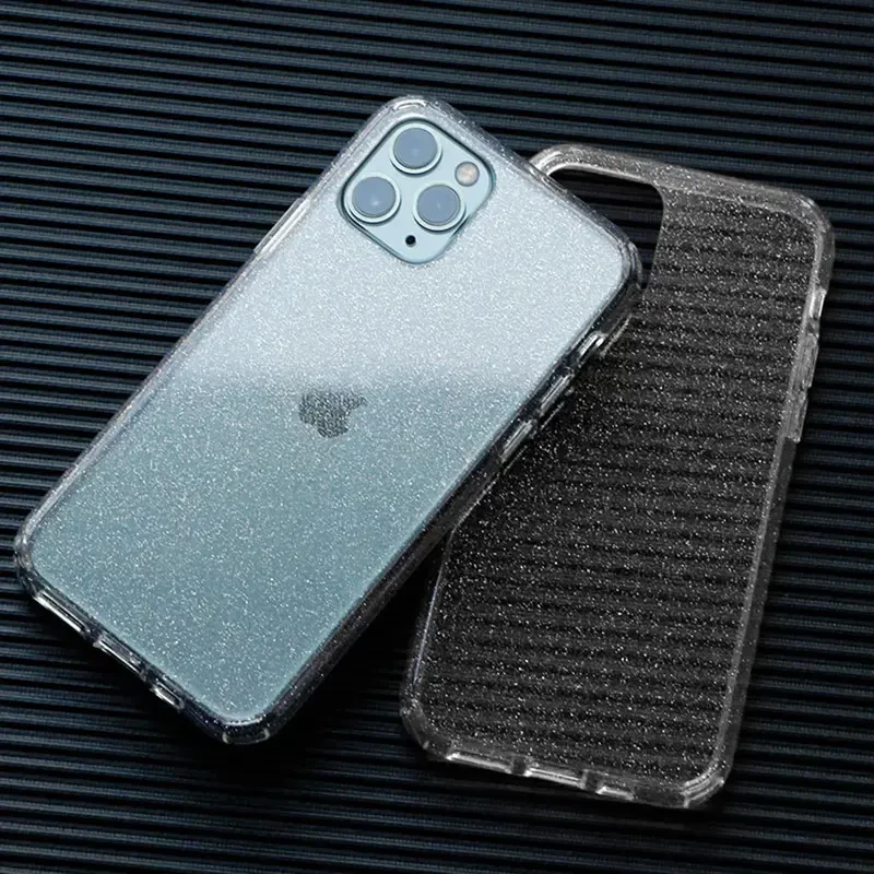 Fusion Accessories Topt Crystal Glitter dėklas skirtas Apple iPhone 12 Pro Max sidabro spalvos