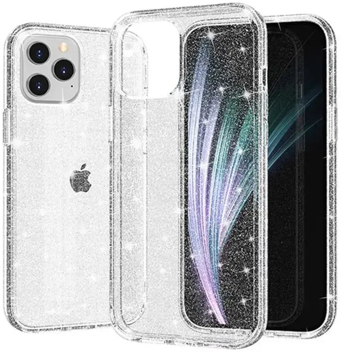 Fusion Accessories Topt Crystal Glitter dėklas skirtas Apple iPhone 12 Pro Max sidabro spalvos