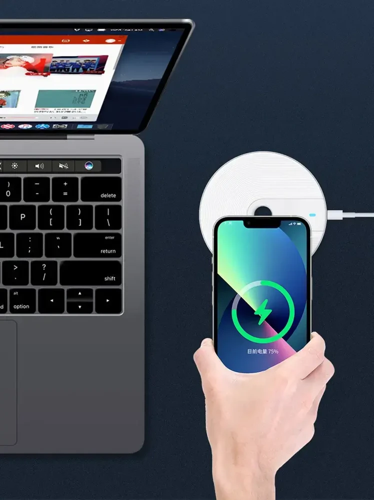 Toptel Topt Belaidis įkroviklis QI Universal Fast Charge – FC06 15W baltos spalvos (min.2A)