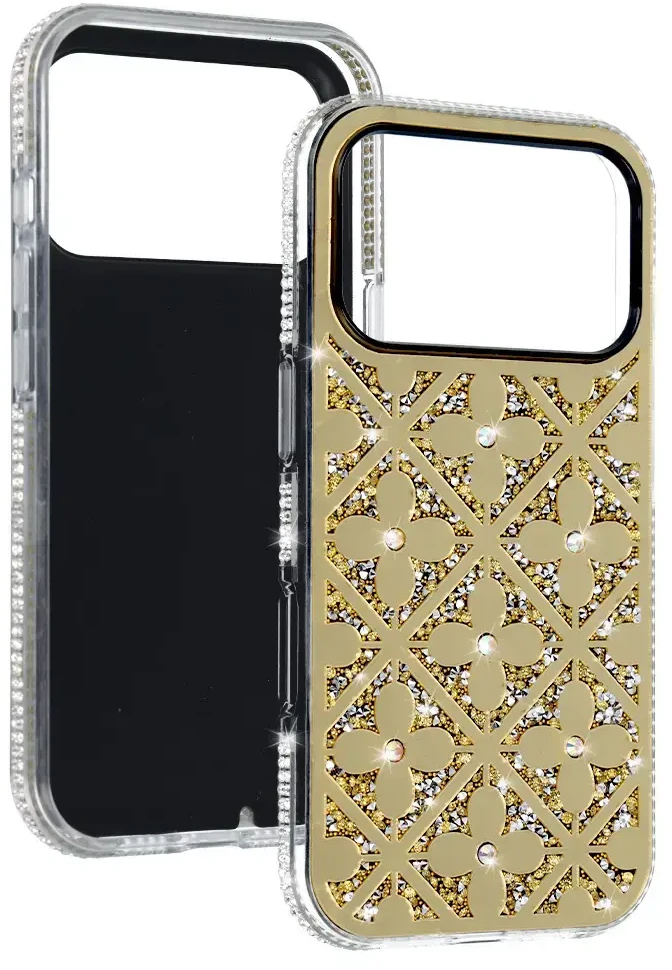 Fusion Accessories Topt Flower dėklas skirtas Samsung Galaxy S24/S25 aukso spalvos