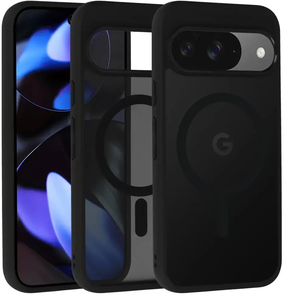 Toptel Topt Full Matte Mag Dėklas skirtas Google Pixel 9/9 Pro juodos spalvos