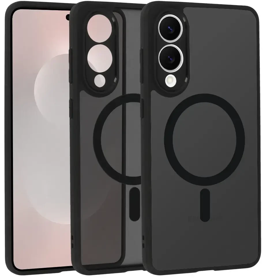 Fusion Accessories Topt Full Matte Mag Dėklas skirtas Samsung Galaxy S25 Edge juodos spalvos