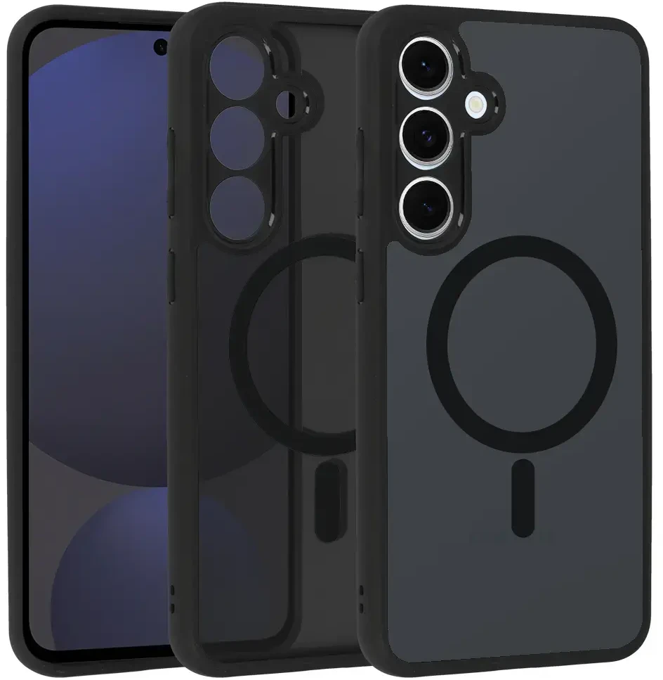 Fusion Accessories Topt Full Matte Mag Dėklas skirtas Samsung Galaxy S24 FE juodos spalvos