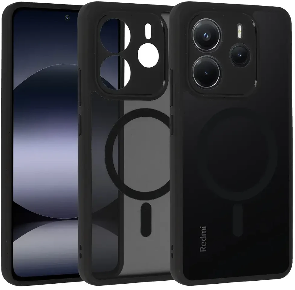 Toptel Topt Full Matte Mag Dėklas skirtas Xiaomi Redmi Note 14 5G juodos spalvos