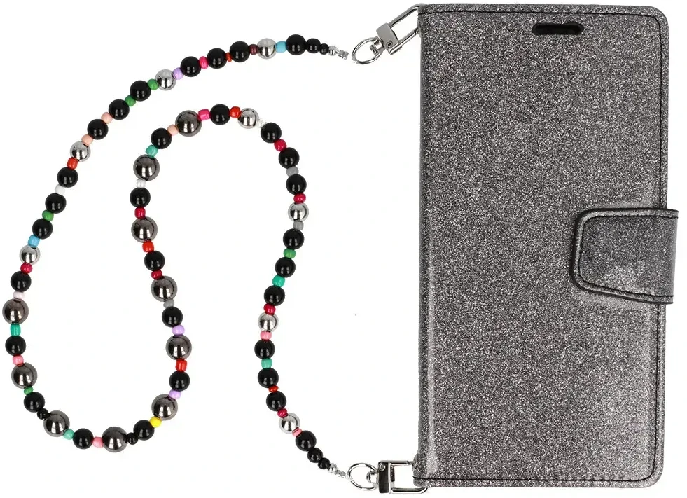 Fusion Accessories Liavec Glitter Magsafe Book dėklas skirtas Samsung Galaxy S24 Plus juodos spalvos