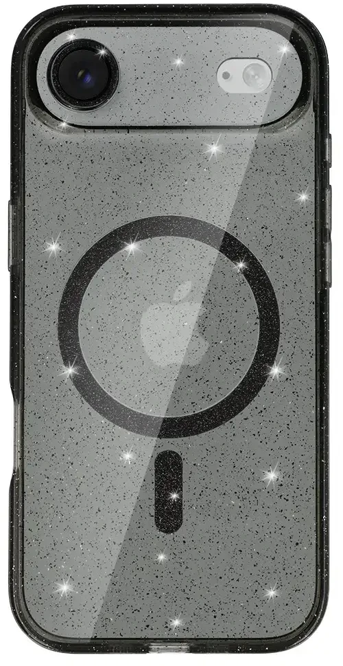 Fusion Accessories Topt Glitter Magsafe Dėklas skirtas Apple iPhone 17 Air juodos spalvos clear