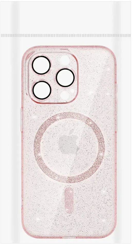 Toptel Tel Protect Glitter Magsafe dėklas skirtas Samsung Galaxy S26 rožinės spalvos clear