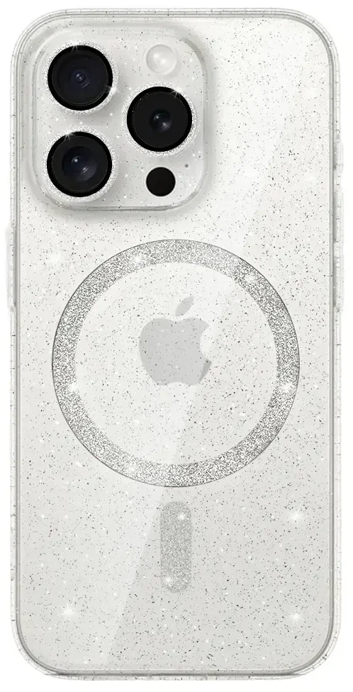 Toptel Topt Glitter Magsafe Dėklas skirtas Apple iPhone 16e skaidrus