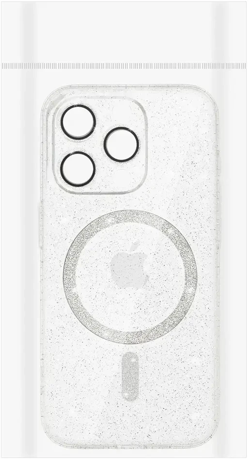 Toptel Topt Glitter Magsafe dėklas skirtas Apple iPhone 12 Pro skaidrus