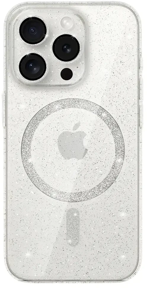 Fusion Accessories Topt Glitter Magsafe dėklas skirtas Apple iPhone 16 Pro skaidrus