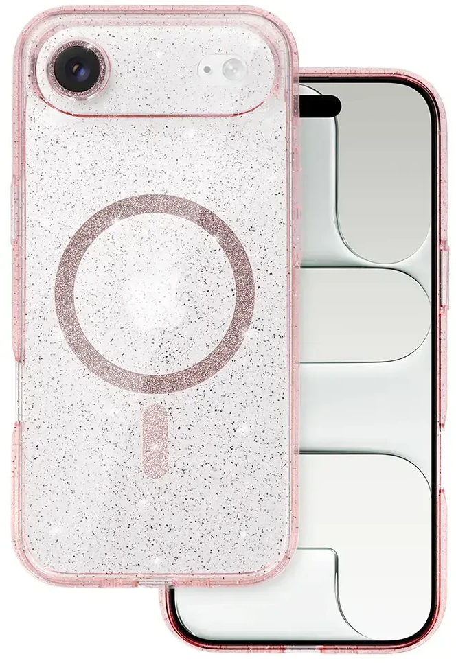 Fusion Accessories Topt Glitter Magsafe Dėklas skirtas Apple iPhone 17 Air rožinės spalvos