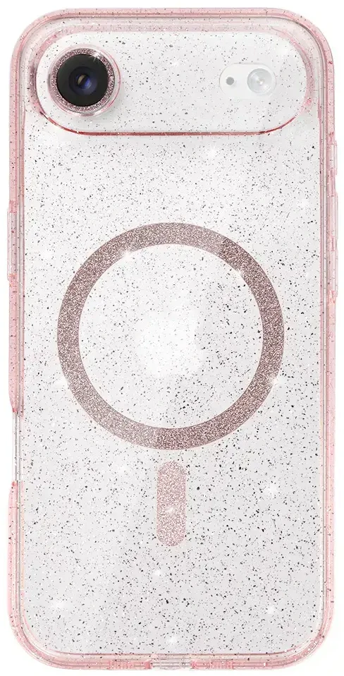 Fusion Accessories Topt Glitter Magsafe Dėklas skirtas Apple iPhone 17 Air rožinės spalvos