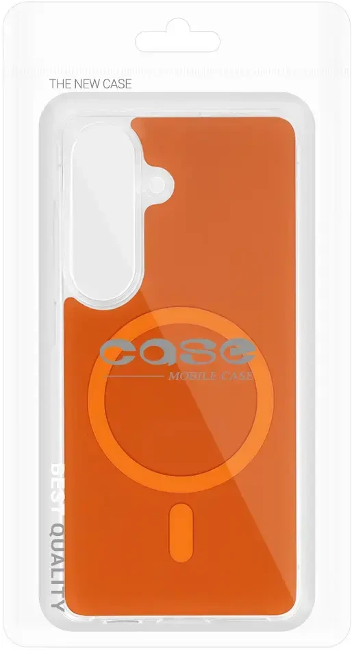Fusion Accessories Tel Protect Glossy Magsafe dėklas skirtas Samsung Galaxy S24/S25 oranžinės spalvos