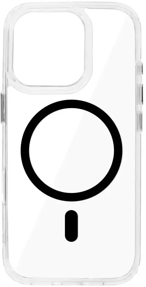 Fusion Accessories Topt Blizgus Magsafe skaidrus dėklas skirtas iPhone 16 Pro Max juodos spalvos