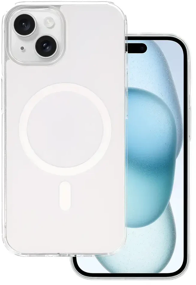 Fusion Accessories Tel Protect Glossy Magsafe dėklas skirtas Apple iPhone 15 baltos spalvos