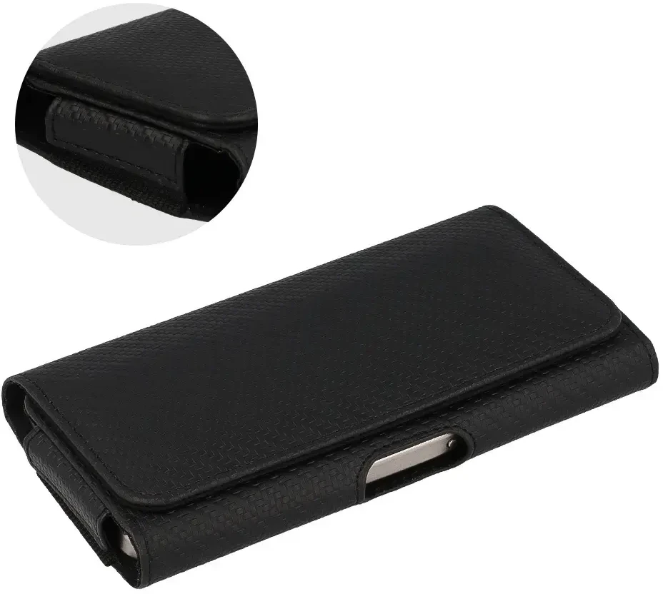 Dėklas Fusion Accessories Topt HIT Belt Holster (SIZE XL) skirtas Apple iPhone 15 Pro Max/Samsung A54 5G/A52/S24 Plus/S20 FE design 3 juodas (167×83 mm)