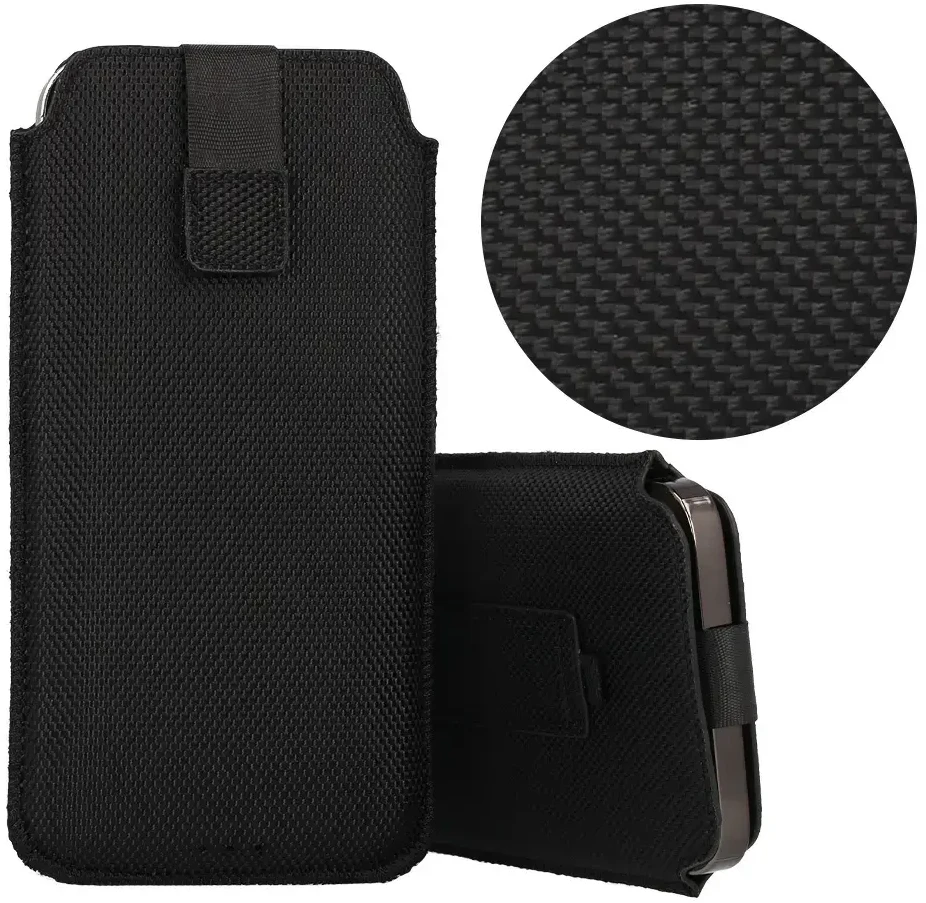 Dėklas Fusion Accessories Topt HIT maišelis telefonui (Dydis XL) Apple iPhone 14/14 Pro/Apple iPhone 15/15 Pro/Samsung S23/S23 Plus/S24/S24 Plus/A15/A54 5G design 2 juodos spalvos