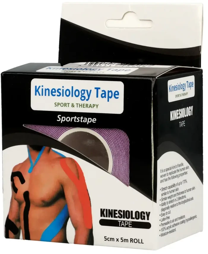 Fusion Accessories Topt Kineziologinis pleistras, 5 cm x 5 m violetinės spalvos