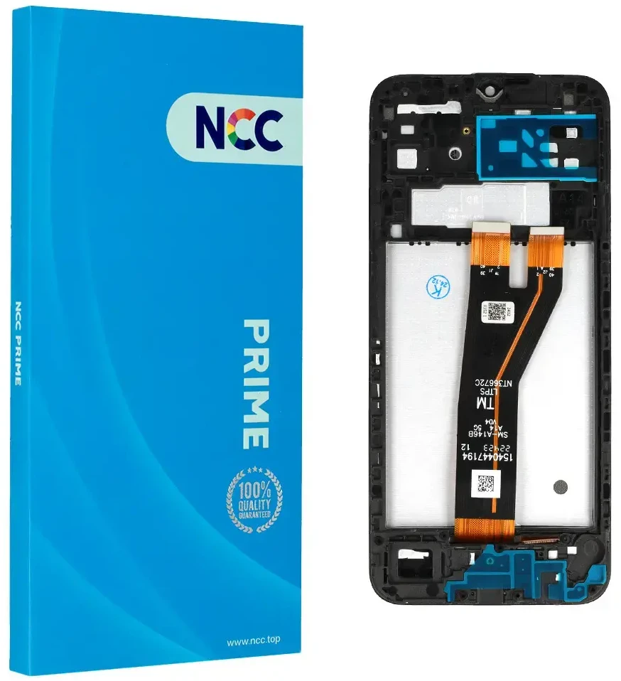 Fusion Accessories Topt LCD Ekranas NCC for Samsung Galaxy A14 5G (A146B/146M) juodas with frame Prime