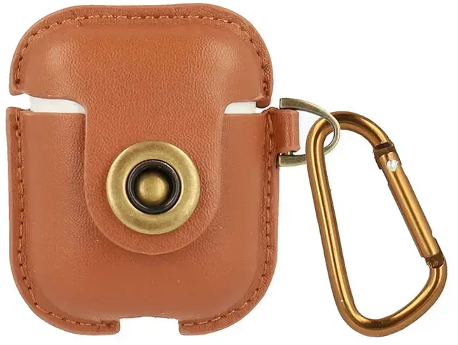 Toptel Topt Leather Dėklas skirtas Airpods – Light rudos spalvos