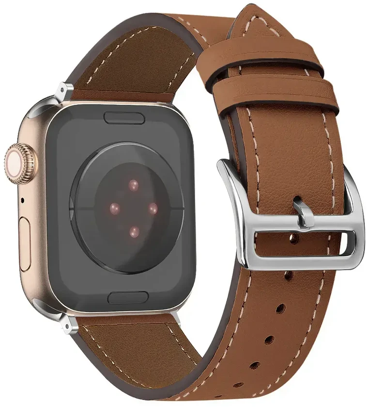 Fusion Accessories Topt Leather apyrankė skirta Apple Watch 38/40/41 design 1 rudos spalvos