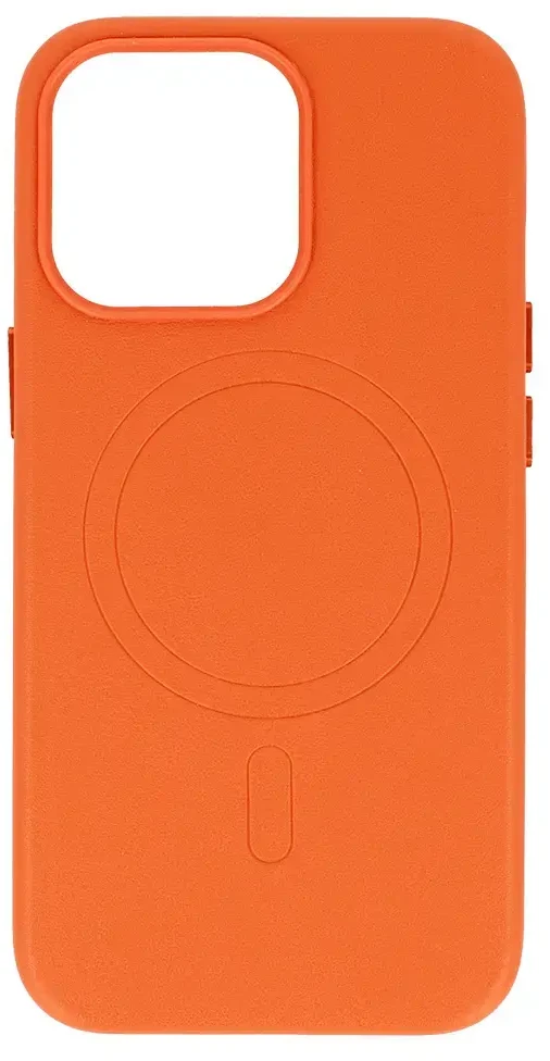 Fusion Accessories Topt MagSafe Leather dėklas skirtas Apple iPhone 15 Plus oranžinės spalvos