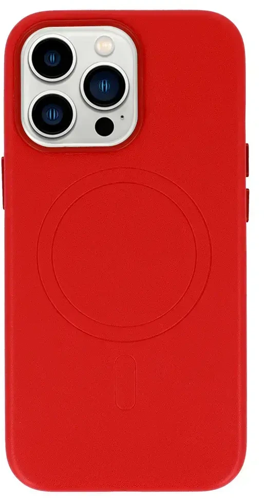 Fusion Accessories Topt MagSafe Leather dėklas skirtas Apple iPhone 15 Plus raudonos spalvos