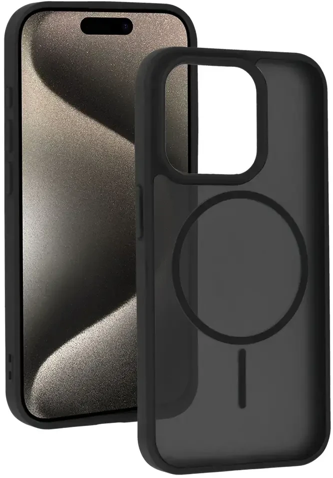 Fusion Accessories Topt Magmat Slim Dėklas skirtas Apple iPhone 15 Pro juodos spalvos