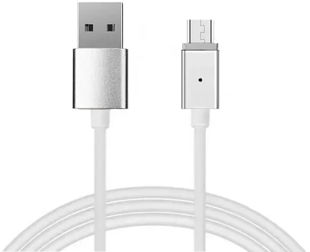 Toptel Topt Kabelis Magnetic Type 1 – USB į Micro USB – su detachable plug 1 metras Sidabrinis (blister pack)