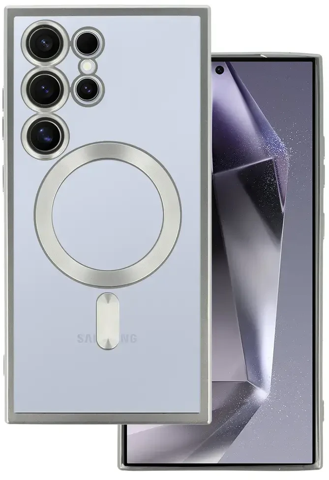 Fusion Accessories Topt Metallic Magsafe dėklas skirtas Samsung Galaxy S24 sidabro spalvos
