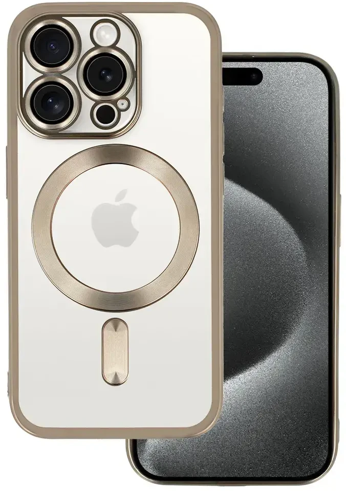 Toptel Topt Metallic Magsafe dėklas skirtas Apple iPhone 15 Plus Titanium