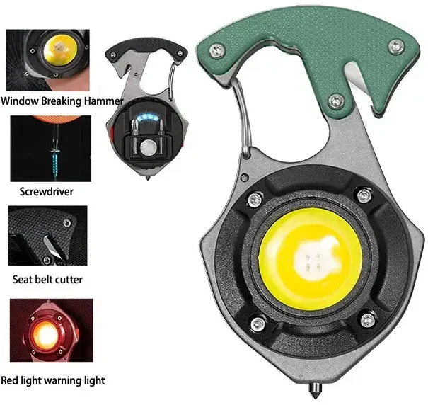 Fusion Accessories Topt Mini žibintuvėlis LED raktų pakabukas W5143 Type C with 2 screwdriver bits žalias
