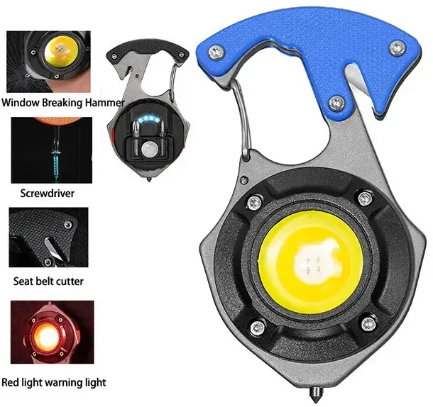 Fusion Accessories Topt Mini žibintuvėlis LED raktų pakabukas W5143 Type C with 2 screwdriver bits mėlynas
