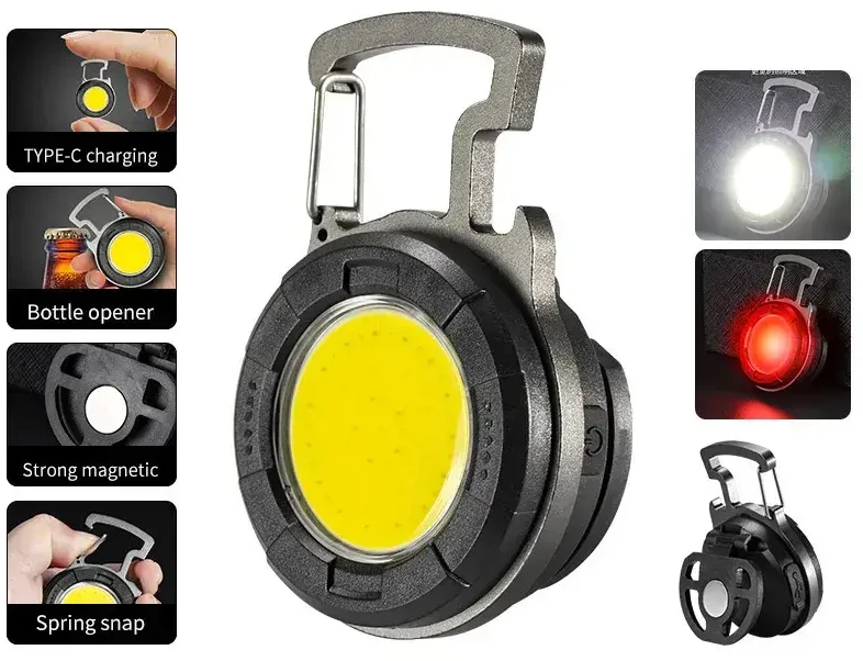 Fusion Accessories Topt Mini žibintuvėlis LED raktų pakabukas YT877 Type C