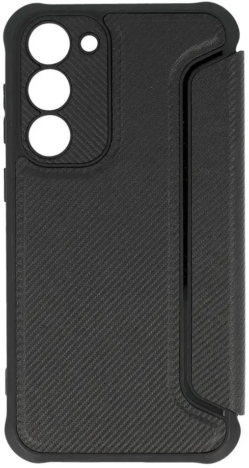 Toptel Topt Razor Carbon Book dėklas skirtas Samsung Galaxy S23 Plus juodos spalvos