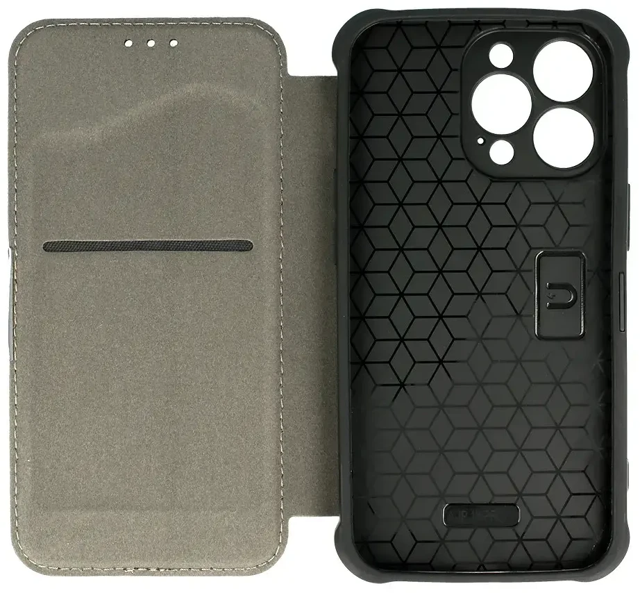 Fusion Accessories Topt Dėklas Razor Carbon Book skirtas Xiaomi Redmi 14C juodos spalvos
