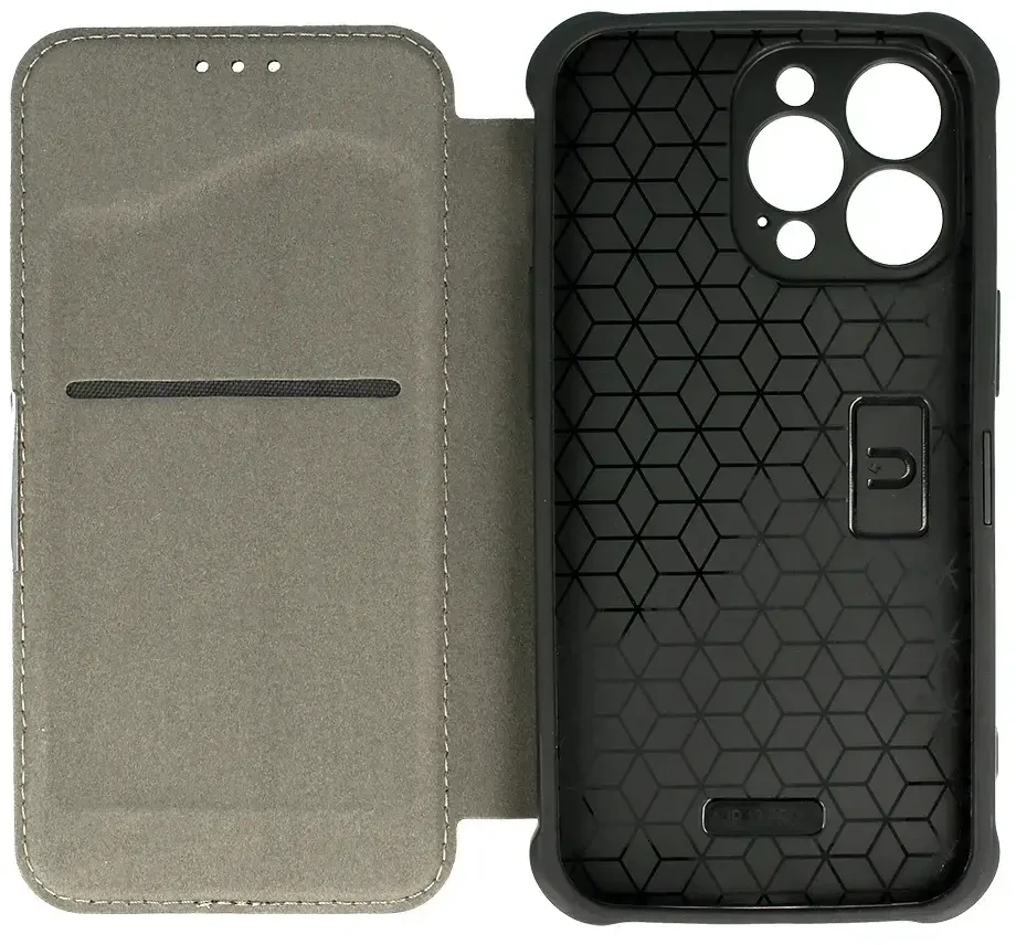 Toptel Topt Razor Carbon Book dėklas skirtas Apple iPhone 14 Pro Max juodos spalvos