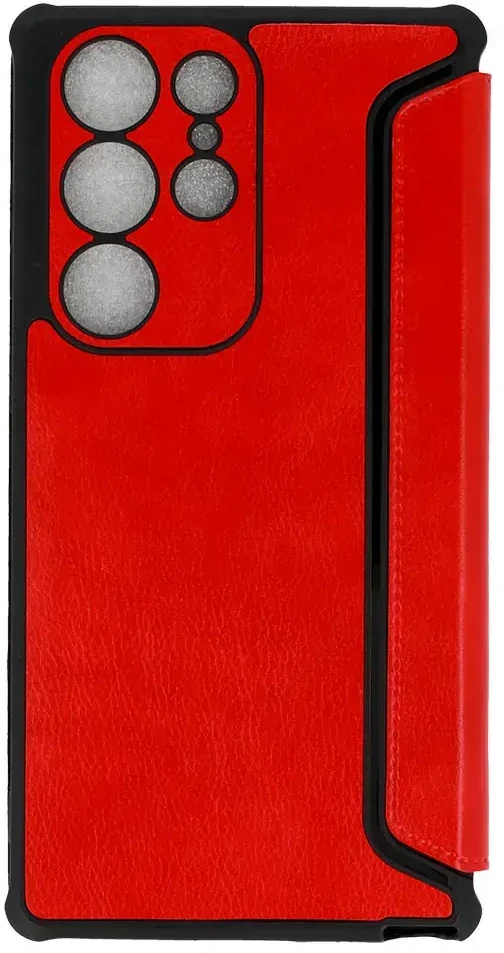 Fusion Accessories Topt Razor Leather Book dėklas skirtas Samsung Galaxy S23 Plus raudonos spalvos