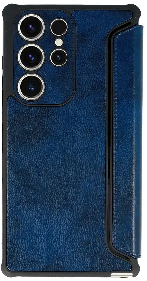 Fusion Accessories Topt Razor Leather Book dėklas skirtas Samsung Galaxy S23 Plus mėlynos spalvos