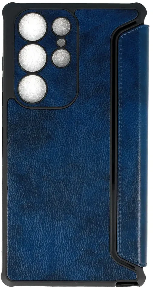Fusion Accessories Topt Razor Leather Book dėklas skirtas Samsung Galaxy S23 Plus mėlynos spalvos
