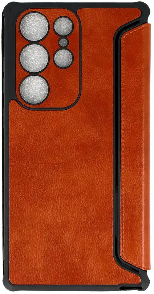 Fusion Accessories Topt Razor Leather Book dėklas skirtas Samsung Galaxy S23 Plus rudos spalvos