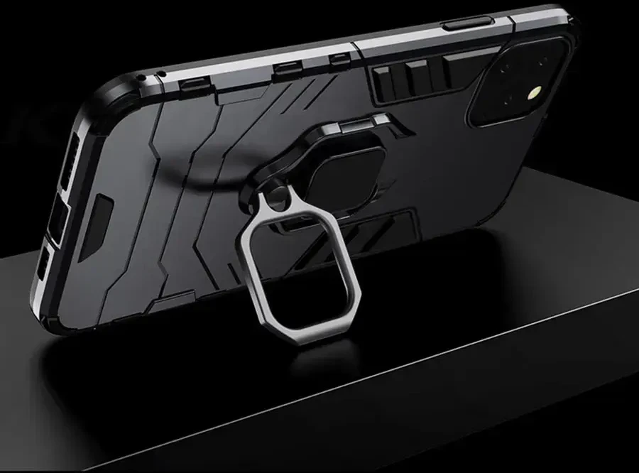 Toptel Topt Ring Armor dėklas skirtas Huawei P Smart S juodos spalvos