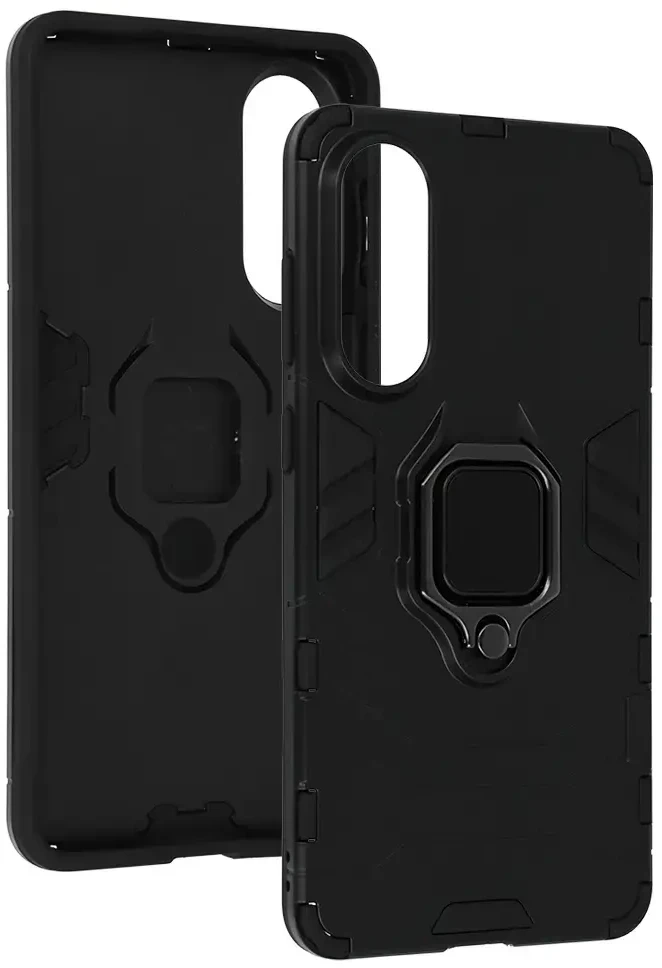 Fusion Accessories Topt Ring Armor dėklas skirtas Samsung Galaxy S25 Edge juodos spalvos