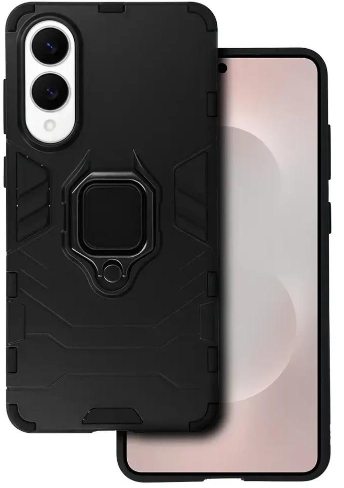 Fusion Accessories Topt Ring Armor dėklas skirtas Samsung Galaxy S25 Edge juodos spalvos