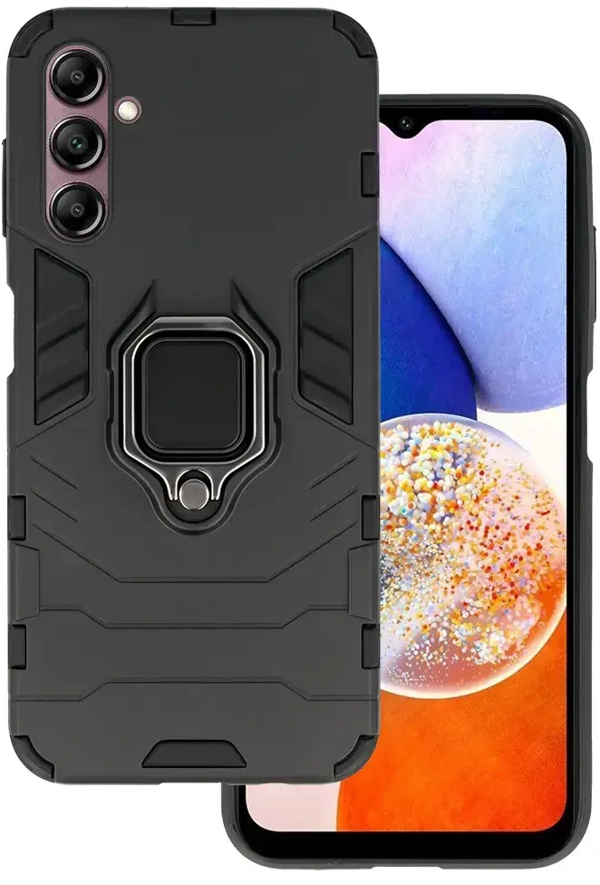 Fusion Accessories Topt Ring Armor dėklas skirtas Samsung Galaxy A14 4G/5G juodos spalvos