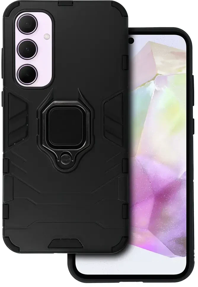 Fusion Accessories Topt Ring Armor dėklas skirtas Samsung Galaxy A35 juodos spalvos