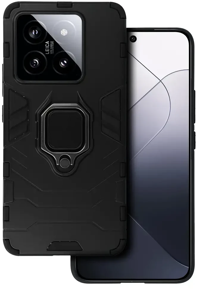 Fusion Accessories Topt Ring Armor dėklas skirtas Xiaomi 14T juodos spalvos