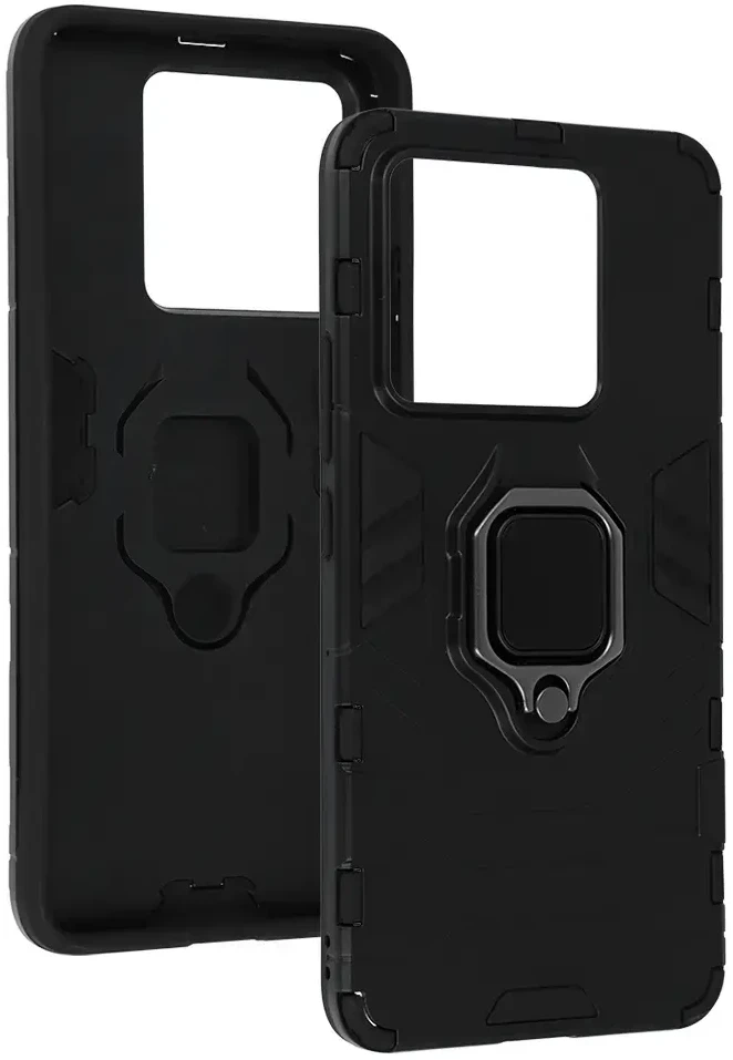 Fusion Accessories Topt Ring Armor dėklas skirtas Xiaomi 14T juodos spalvos