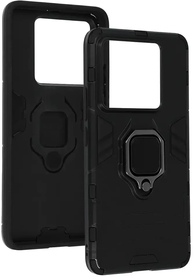 Fusion Accessories Topt Ring Armor dėklas skirtas Xiaomi 14T Pro juodos spalvos